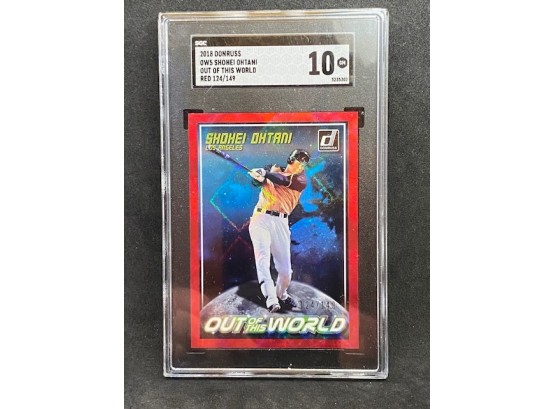 2018 DONRUSS SHOHEI OHTANI OUT OF THIS WORLD RED ONLY 149 MADE GEM MINT~~!!