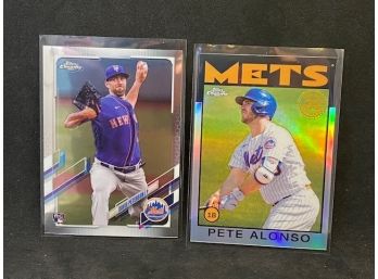 2021 TOPPS METS 2-CARD LOT PETERSON AND ALONZO REFRACTOR