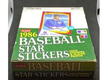 1986 Fleer Star Stickers Box Loaded With Hall Of Famers
