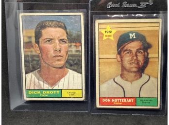 1961 Topps Dick Drott And Don Nottebart RC