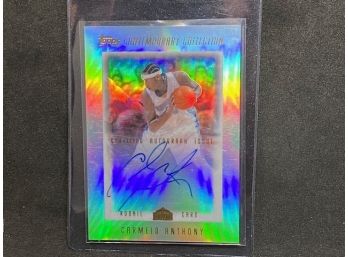 2004 TOPPS CHROME REFRACTOR CARMELO ANTHONY RC AUTO ONLY 499 MADE