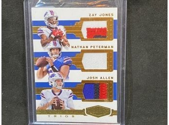 2018 PLATES AND PATCHES JOSH ALLEN ROOKIE CARD TRI-COLOR PATCH BEAUTY! ONLY 99 MADE