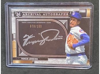 2021 TOPPS MUSEUM COLLECTION ARCHIVAL AUTOGRAPH FERGIE JENKINS HALL OF FAMER ONLY 100 MADE