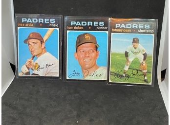 1971 TOPPS JOSE ARCIA, TOM DUKES, TOMMY DEAN PADRES TRIPLETS