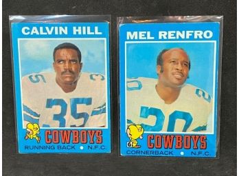 1971 TOPPS CALVIN HILL AND MEL RENFRO HALL OF FAMERS DUO