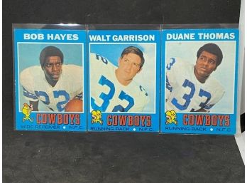 1971 TOPPS BOB HAYES, WALT GARRISON AND DUANE THOMAS RC COWBOYS TRIO