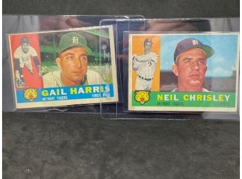 1960 TOPPS GAIL HARRIS AND NEIL CHRISLEY (TIGERS)