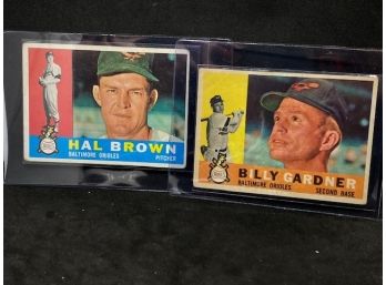 1960 TOPPS HAL BROWN AND BILLY GARDNER (ORIOLES)
