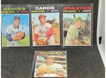 1971 TOPPS GEORGE STONE, NELSON BRILES, RICK MONDAY AND DOCK ELLIS