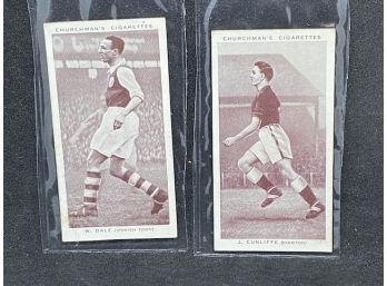 1938 CHURCHMAN'S CIGARETTES ASSOCIATION FOOTBALLERS W. DALE AND J. CUNLIFFE