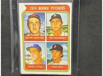 1974 TOPPS ROOKIE PITCHERS MARCUS GARLAND, FRED HOLDSWORTH, MARK LITTELL AND DICK POLE