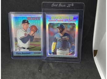 TOPPS HERITAGE REFRACTORS SEAN NEWCOMB AND MARCELL OZUNA