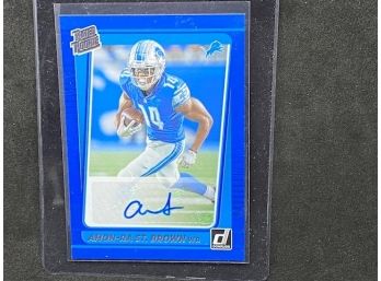 2021 DONRUSS AMON-RA ST. BROWN RATED ROOKIE BLUE PARALLEL AUTO!!!!