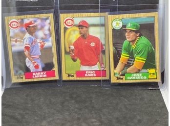1987 TOPPS ERIC DAVIS, JOSE CANSENCO ROOKIE CUP AND BARRY LARKIN ROOKIE!