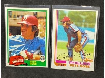 1981 TOPPS PETE ROSE AND 1982 TOPPS PETE ROSE