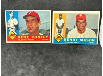 1960 Topps Philadelphia Phillies Gene Conley & Henry Mason