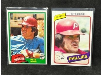 1981 AND 1980 TOPPS PETE ROSE!!