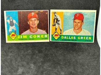 1960 Topps Philadelphia Phillies Jim Coker & Dallas Green