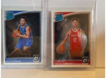 2019-20 OPTIC RATED ROOKIE JALEN BRUNSON AND VINCENT EDWARDS ROOKIES
