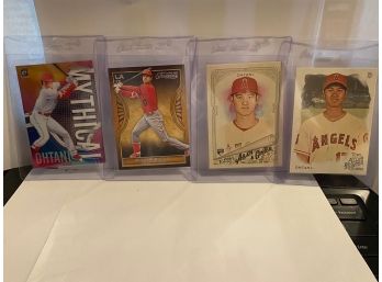 4-CARD OHTANI LOT WITH HIS ALLEN & GINTER ROOKIE AND SECOND YEAR CARD