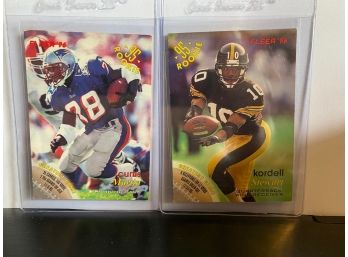 1995 FLEER KORDELL STEWART AND CURTIN MARTIN ROOKIE CARDS