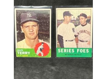1963 TOPPS RALPH TERRY AND SERIES FOES STAFFORD/PIERCE