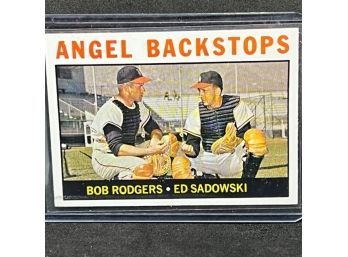1964 TOPPS ANGEL BACKSTOPS BOB RODGERS & ED SADOWSKI