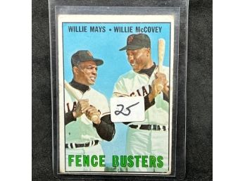 1967 TOPPS FENCE BUSTERS WILLIE MAYS & WILLIE MCCOVEY BOTH HOFERS!