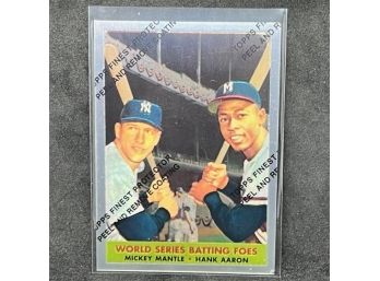 TOPPS CHROME MICKEY MANTLE AND HANK AARON WITH FILM!