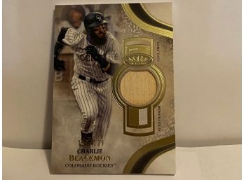 2021 TOPPS TIER ONE CHARLIE BLACKMON GAME USED BAT ONLY 299 MADE