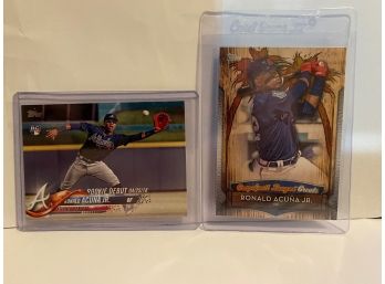 2018 TOPPS RONALD ACUNA JR ROOKIE AND ACUNA INSERT