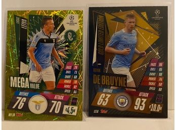 2020-21 TOPPS MATCH ATTAX LUCAS LEIVA MEGA VALUE AND GOLD LIMITED EDITION KEVIN DE BRUYNE