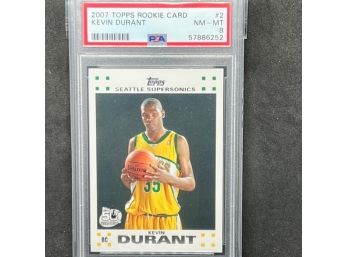 2007 TOPPS KEVIN DURANT RC!!!!! CENTERED!!! BIG CARD PSA 8