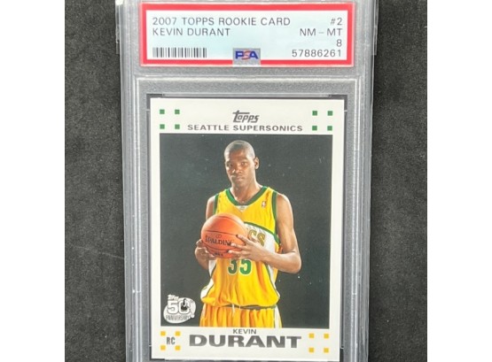 2007 TOPPS KEVIN DURANT RC!!! PSA 8