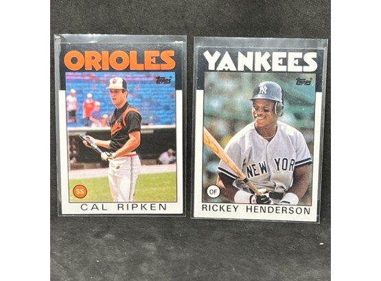 1986 Topps Rickey Henderson And Cal Ripken Jr