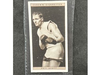1928 Ogden's Pugilists In Action Boxing Cigarette Card PHIL SCOTT FORMER CHAMP