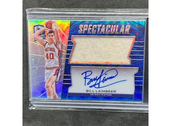 2015-16 SPECTRA BILL LAIMBEER GAME-WORN RELIC AND AUTO ONLY 149 MADE!!!