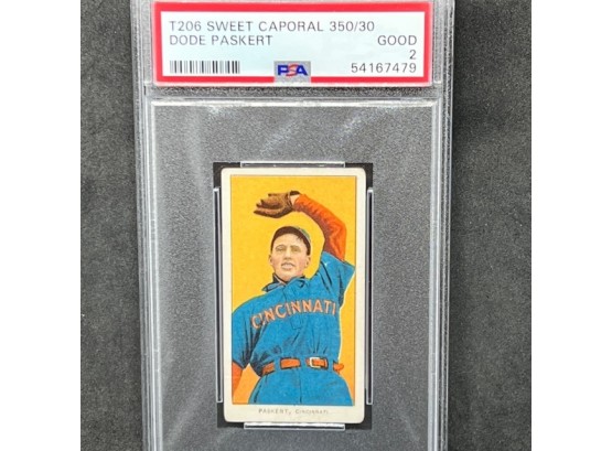 T206 DODE PASKERT PSA 2!!!! NICE CENTERING AND COLORFUL FRONT