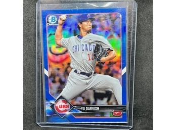 2018 BOWMAN CHROME BLUE REFRACTOR YU DARVISH ONLY 150 MADE