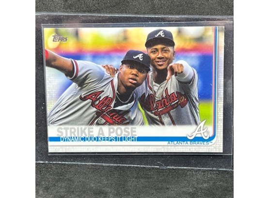2019 TOPPS SERIES 2 STRIKE A POSE RONALD ACUNA JR AND OZZIE ALBIES