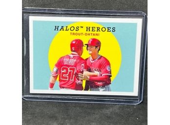 2018 TOPPS HALOS HEROES SHOHEI OHTANI RC WITH MIKE TROUT