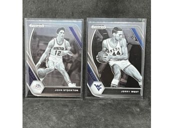 2021 PRIZM JOHN STOCKTON AND JERRY WEST LEGEND HALL OF FAMERS