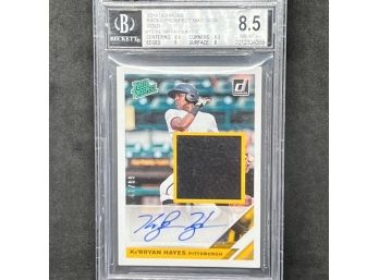 2019 DONRUSS RATED PROSPECT KE'BRYAN HAYES GOLD RPA AUTO-RELIC ONLY 99 MADE GRADED NN-MINT
