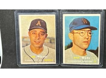 1957 TOPPS JAMES PISONI & RICHARD HYDE ROOKIE CARDS (2)