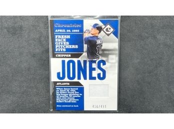 2017 CHRONICLES CHIPPER JONES GAMED-USE RELIC! ONLY 499 MADE