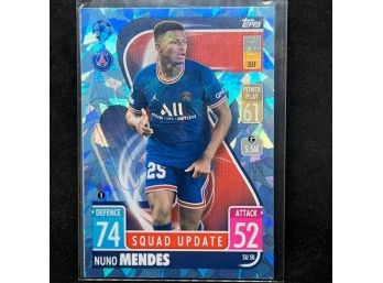 2022 TOPPS ATTAX NUNO MENDES BLUE CRACKED ICE
