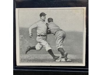 1912 Hassan Triple Folder (T202) CHANCE BEATS OUT A HIT - HALL OF FAMER
