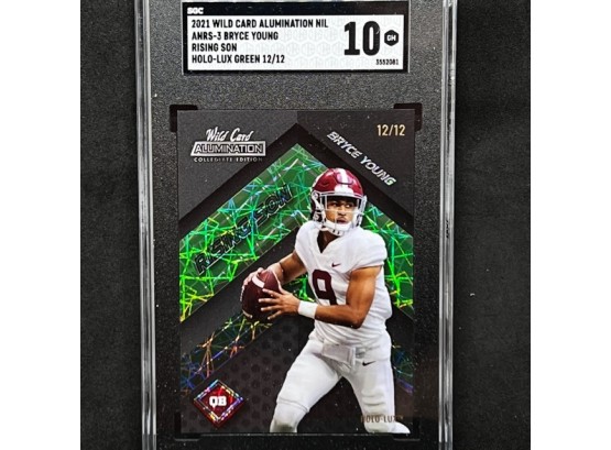 2021 WILD CARD ALUMINATION BRYCE YOUNG RISING SON HOLO-LUX ONLY 12 MADE SUPER SHORT PRINT GEM MINT!!!