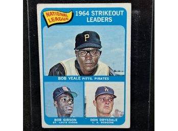 1964 TOPPS STRIKEOUT LEADERS BOB GIBSON & DON DRYSDALE HALL OF FAMERS
