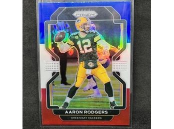 2021 PRIZM AARON RODGERS RED - WHITE - BLUE PRIZM
